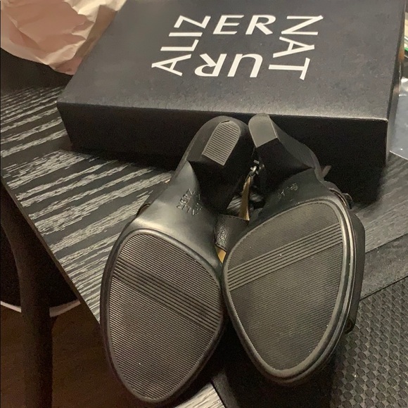 Naturalizer Peep Toe Black Suede Sandal - Picture 4 of 8